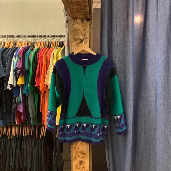 Vintage Other - Vintage Horus Line Multicolor Patterned Knit Sweater